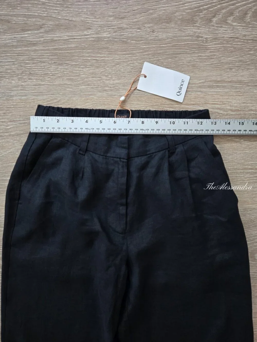 Quince 100% European Linen Pleated Trousers Black High Rise Size 0 New With Tags